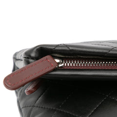 CC Quilted Lambskin Foldover Clutch