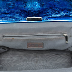 Multicolor Quilted Metallic Calfskin Modern Chain Flap Frame Bag