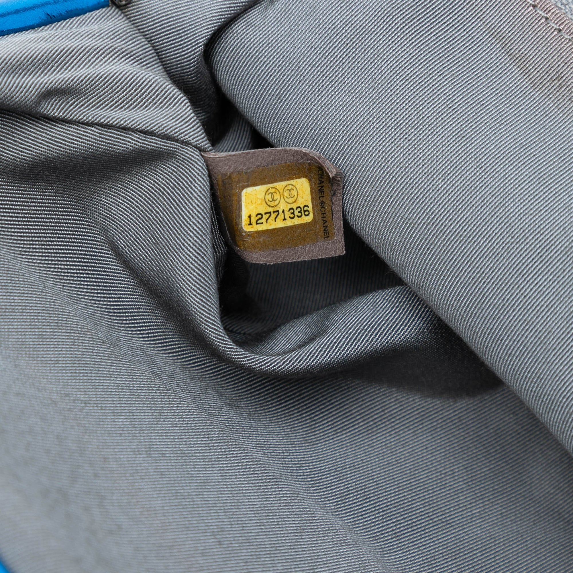 Multicolor Quilted Metallic Calfskin Modern Chain Flap Frame Bag