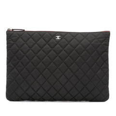 Large Quilted Nylon O Case Clutch