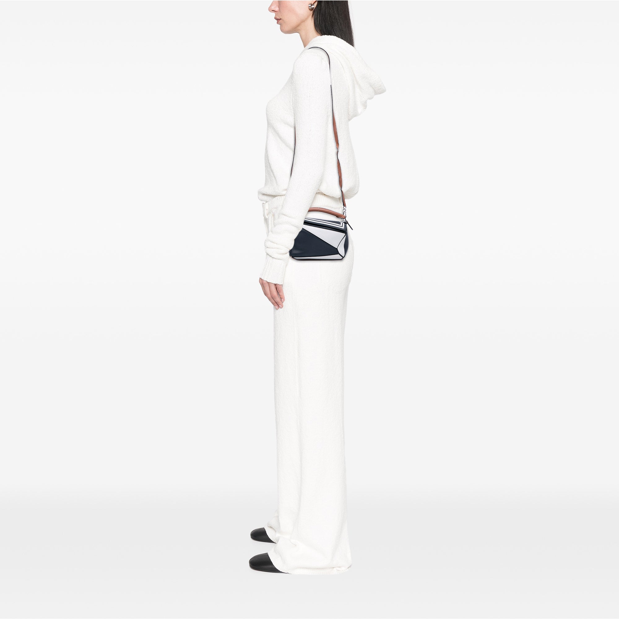 Mini Tricolor Calfskin Sailor Puzzle Satchel