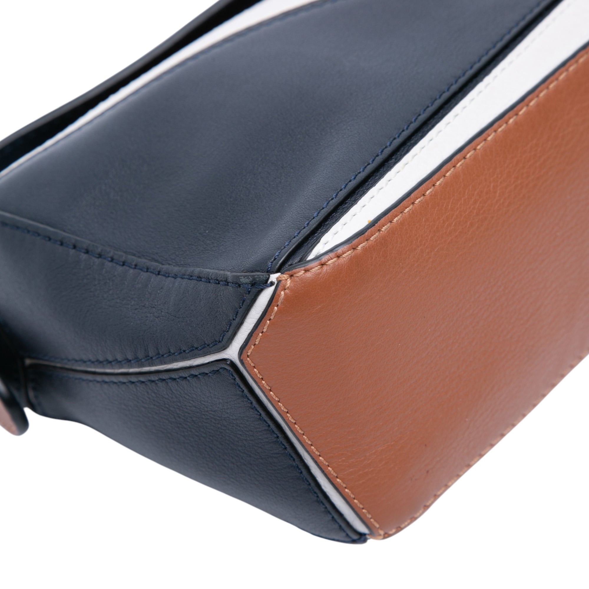 Mini Tricolor Calfskin Sailor Puzzle Satchel