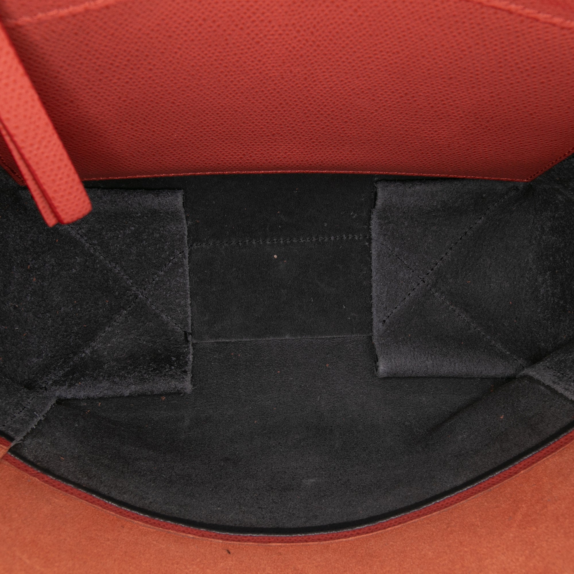 Small Bicolor Leather Vertical Cabas