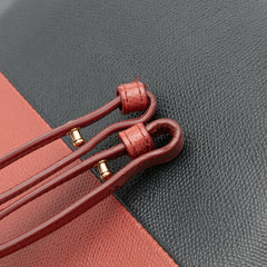 Small Bicolor Leather Vertical Cabas
