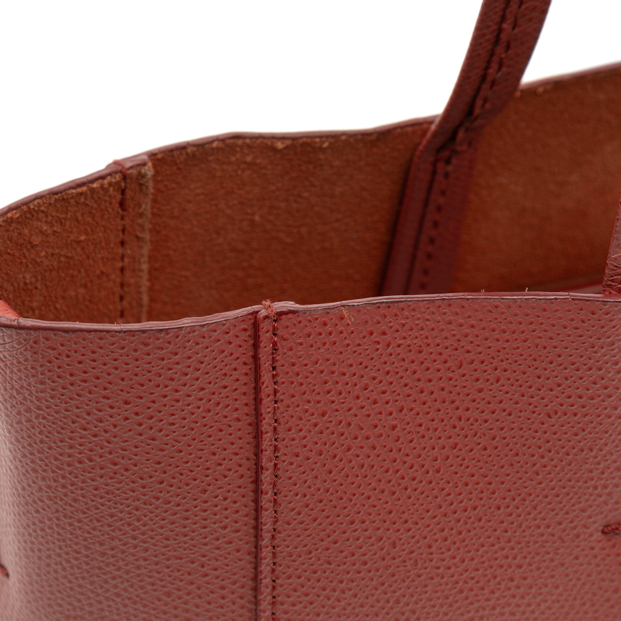 Small Bicolor Leather Vertical Cabas
