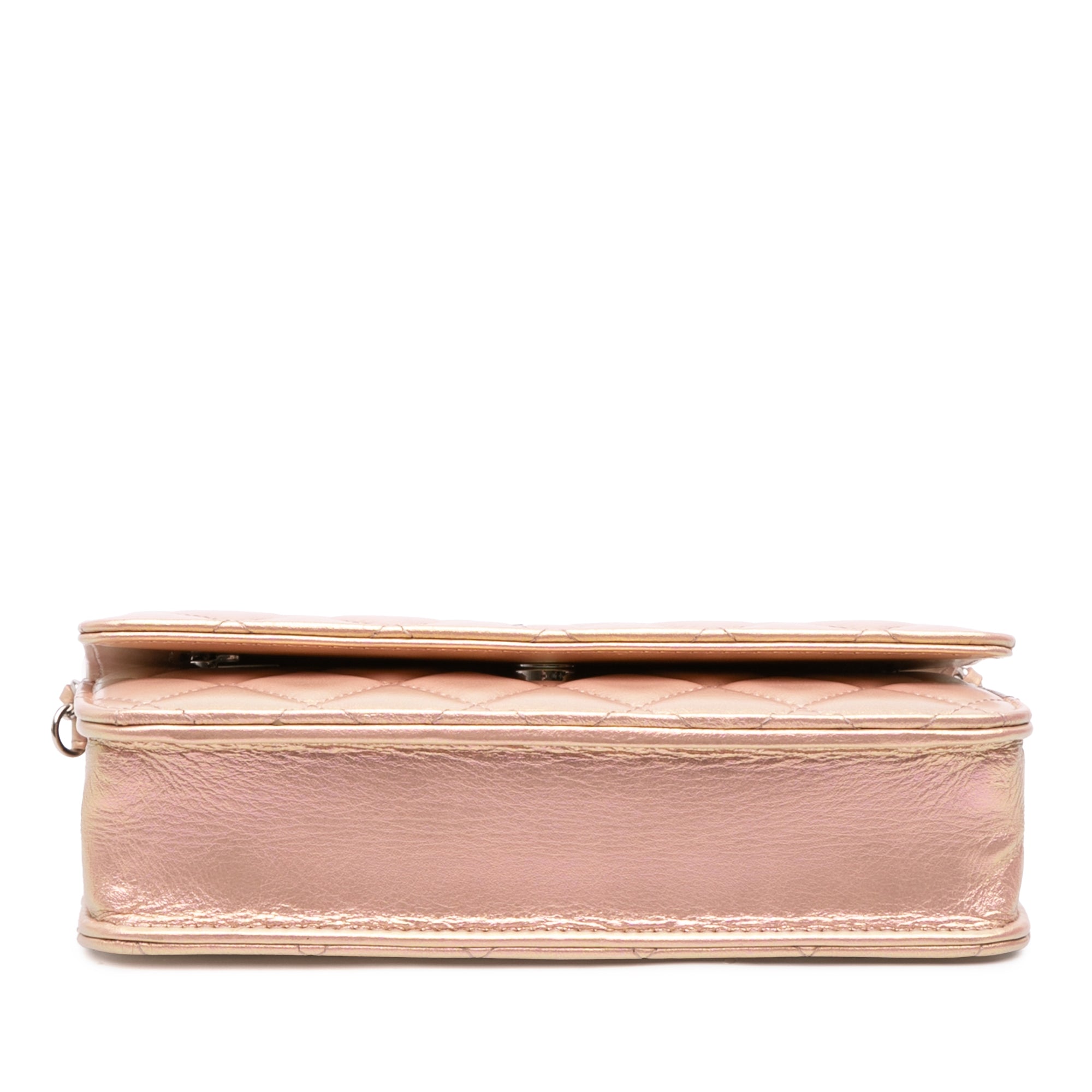 Quilted Iridescent Lambskin Wallet on Chain