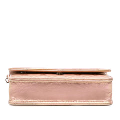 Quilted Iridescent Lambskin Wallet on Chain