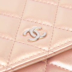 Quilted Iridescent Lambskin Wallet on Chain
