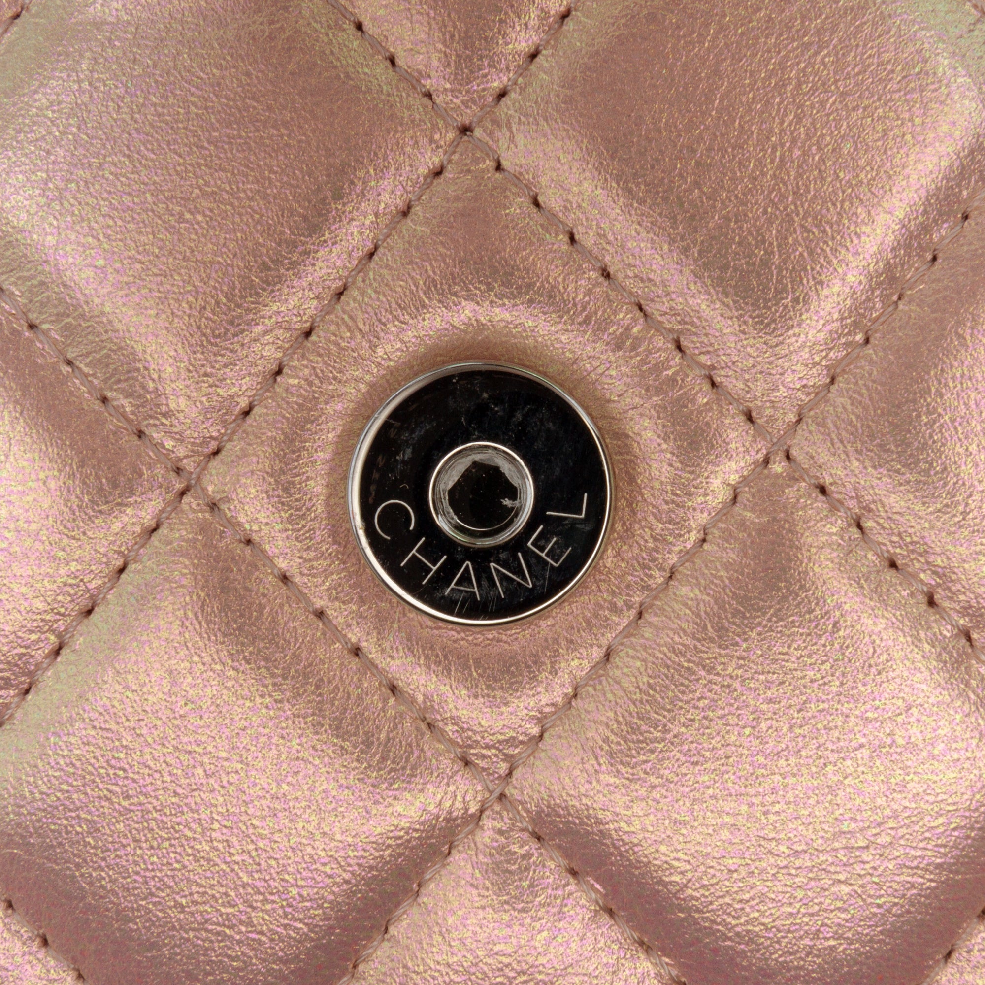 Quilted Iridescent Lambskin Wallet on Chain