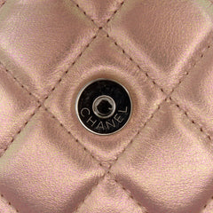 Quilted Iridescent Lambskin Wallet on Chain