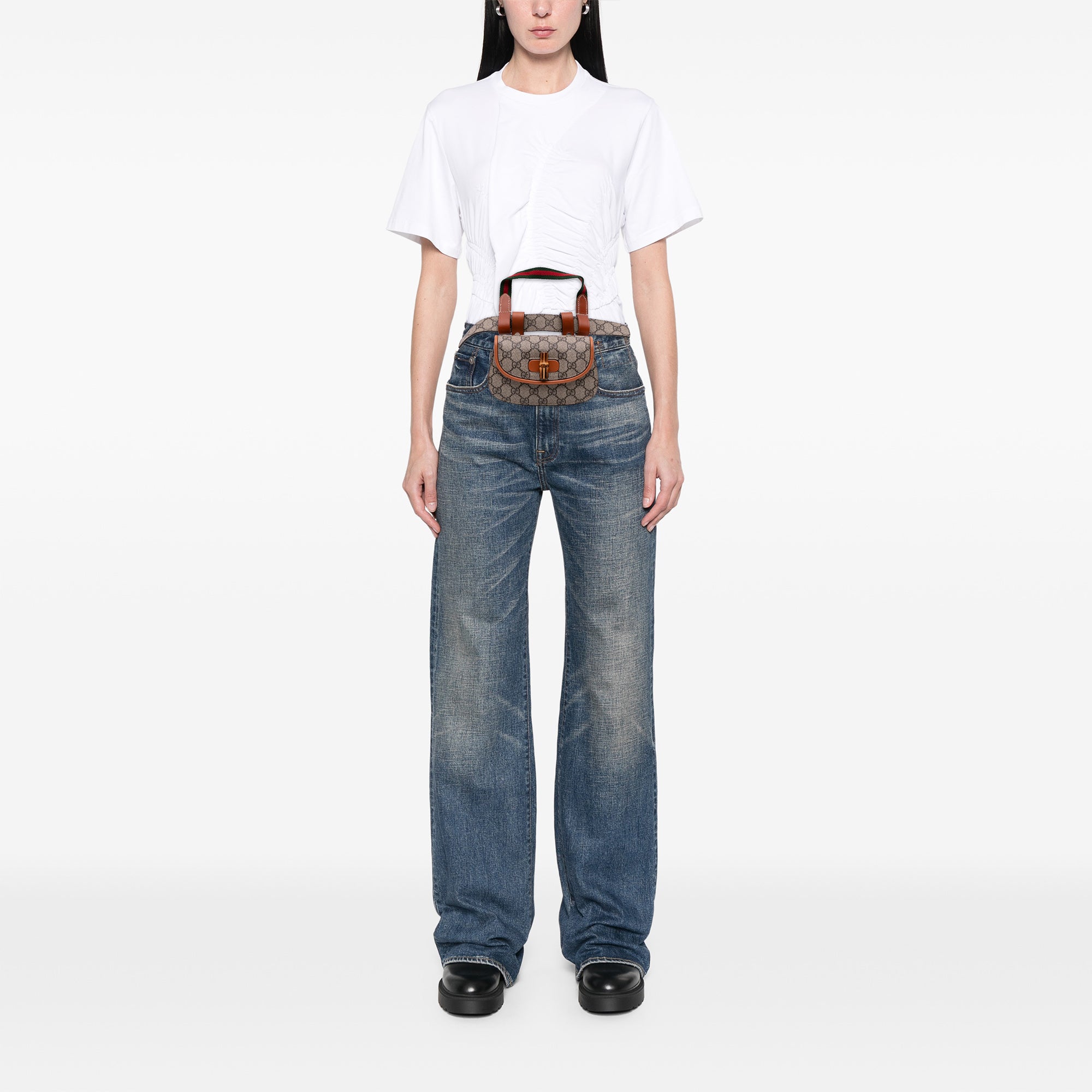 Mini GG Supreme Web Bamboo 1947 Belt Bag