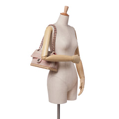 Quilted Cotton and  Jute Espadrille Chain Flap