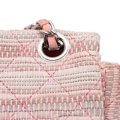 Quilted Cotton and  Jute Espadrille Chain Flap