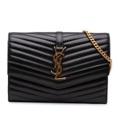 Lambskin Chevron Monogram Sulpice Chain Wallet