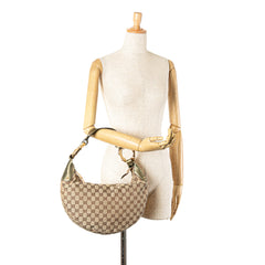 Medium GG Canvas Bamboo Ring Hobo