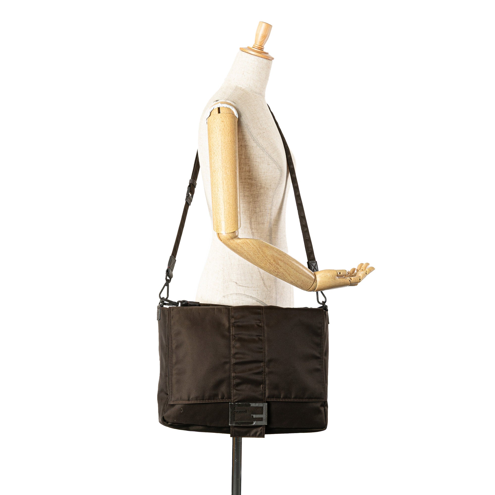 Large Econyl Nylon Baguette Satchel