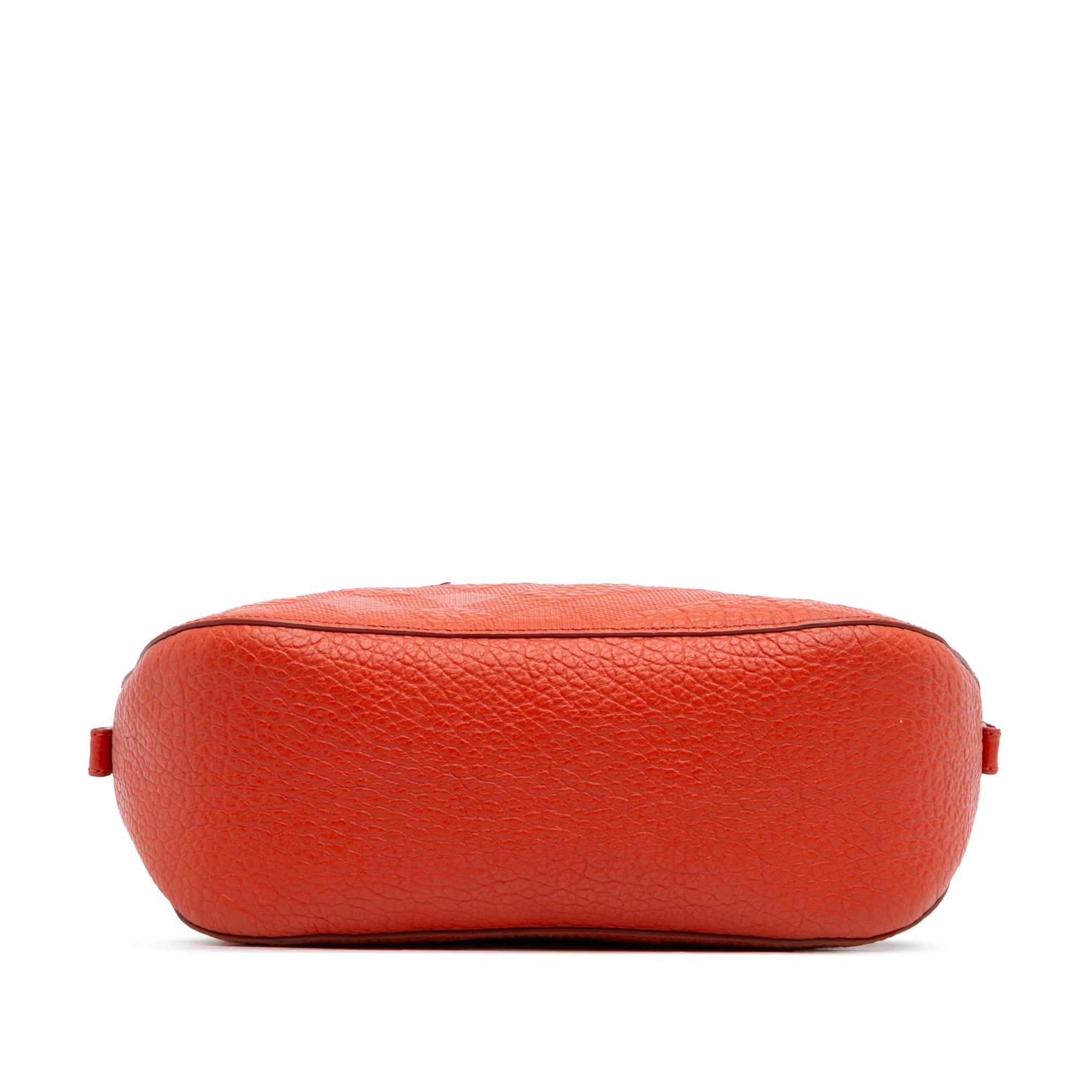 Small Heritage Grain Check Embossed Leather Orchard Bowling Bag