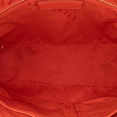 Small Heritage Grain Check Embossed Leather Orchard Bowling Bag