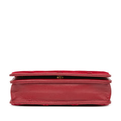 CC Quilted Velvet Wallet on Chain