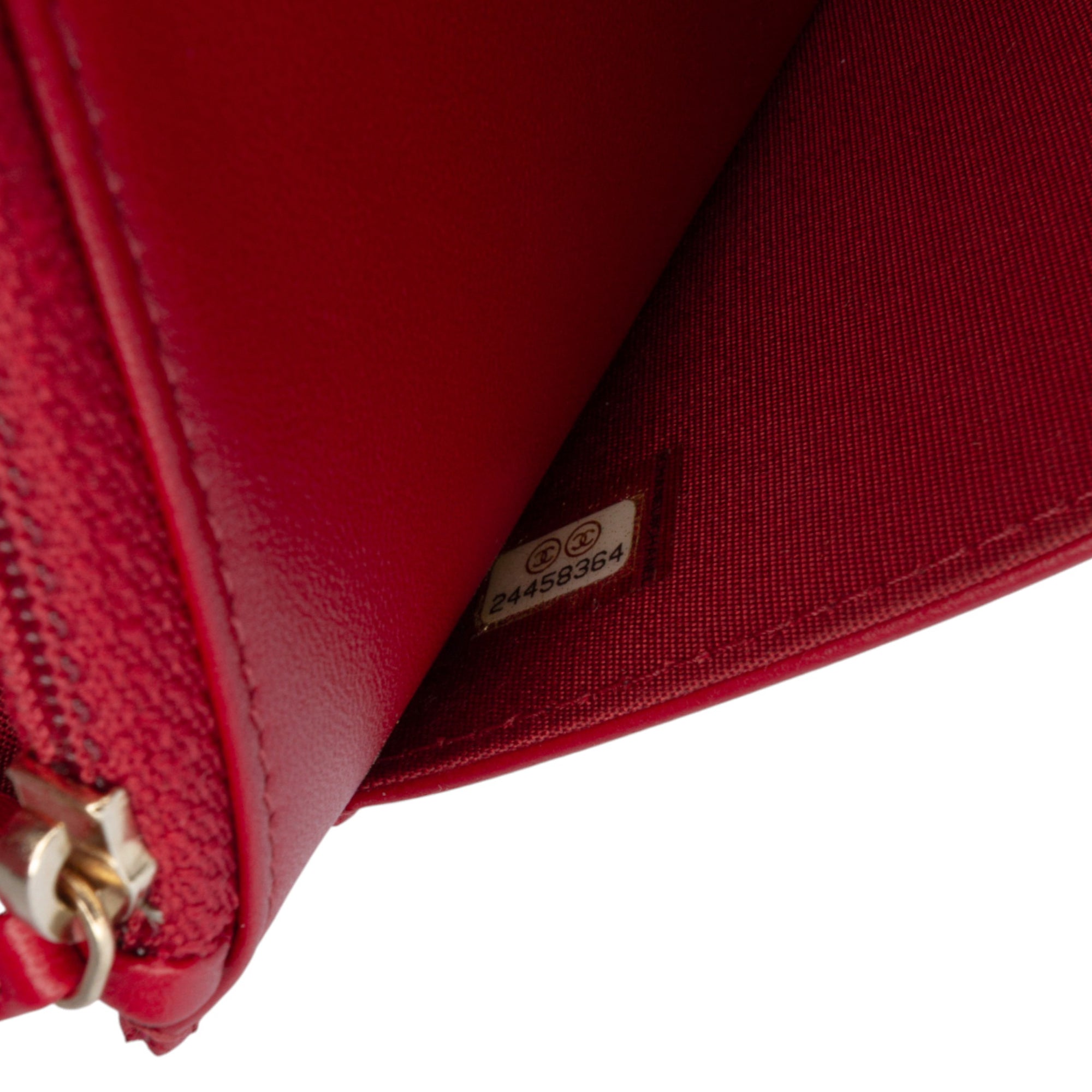CC Quilted Velvet Wallet on Chain