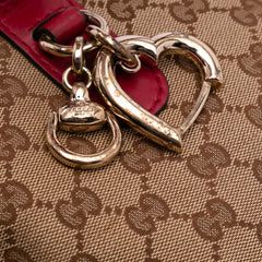 GG Canvas Heart Bit Satchel