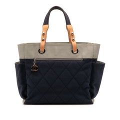 Large Bicolor Quilted Canvas Paris Biarritz Tote