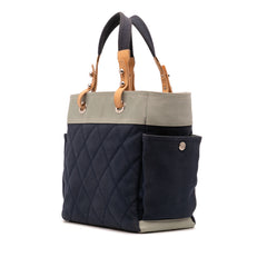 Large Bicolor Quilted Canvas Paris Biarritz Tote