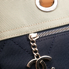 Large Bicolor Quilted Canvas Paris Biarritz Tote