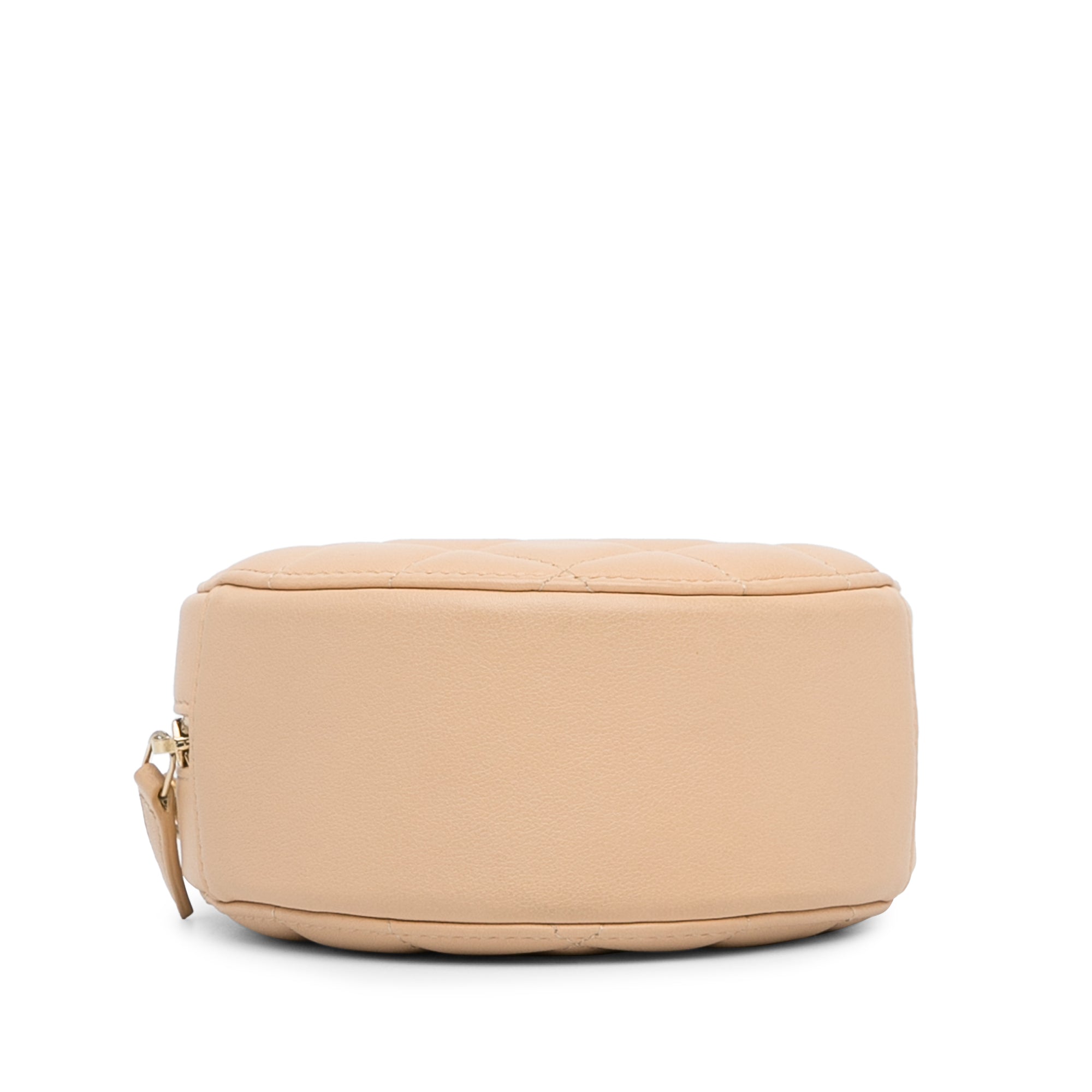 Quilted Calfskin Pearl Round Clutch With Chain_4