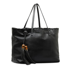 Leather Bamboo Tassel Tote_1