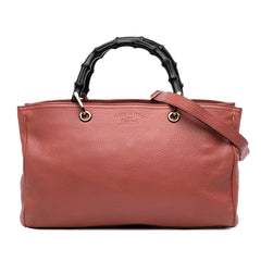 Medium Calfskin Bamboo Shopper Satchel