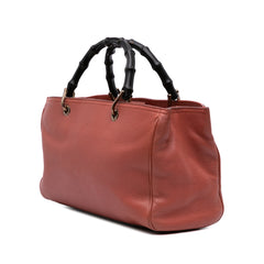 Medium Calfskin Bamboo Shopper Satchel