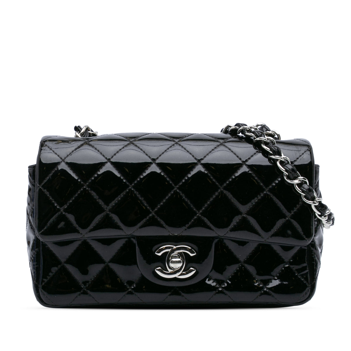 Mini Rectangular Classic Patent Single Flap