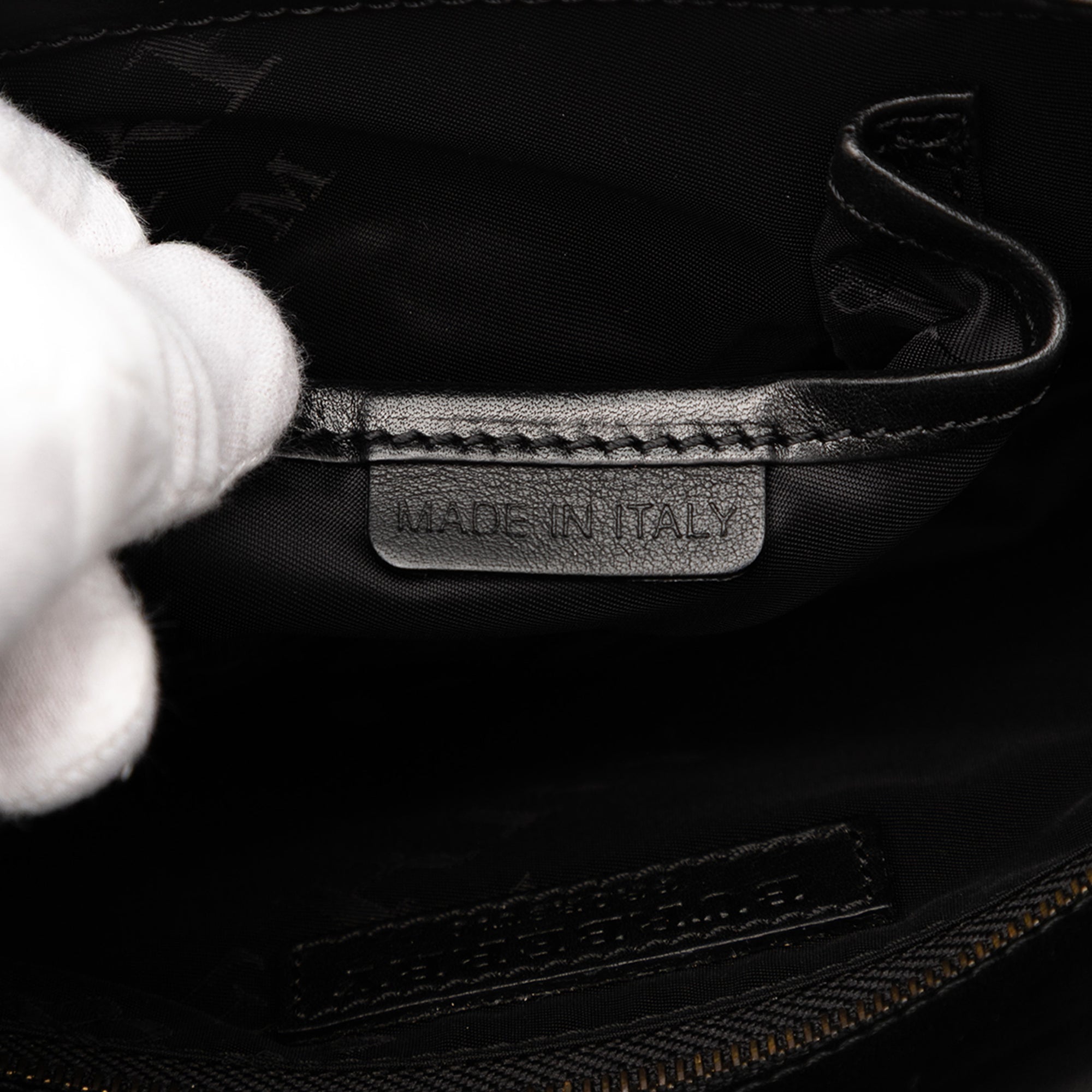 Herringbone Patent and Straw Shoulder Bag