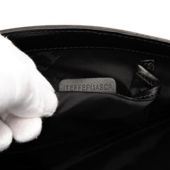 Herringbone Patent and Straw Shoulder Bag