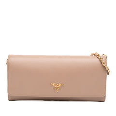 Saffiano Metal Oro Chain Wallet