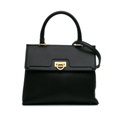 Leather Gancini Trifolio Satchel