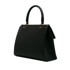 Leather Gancini Trifolio Satchel