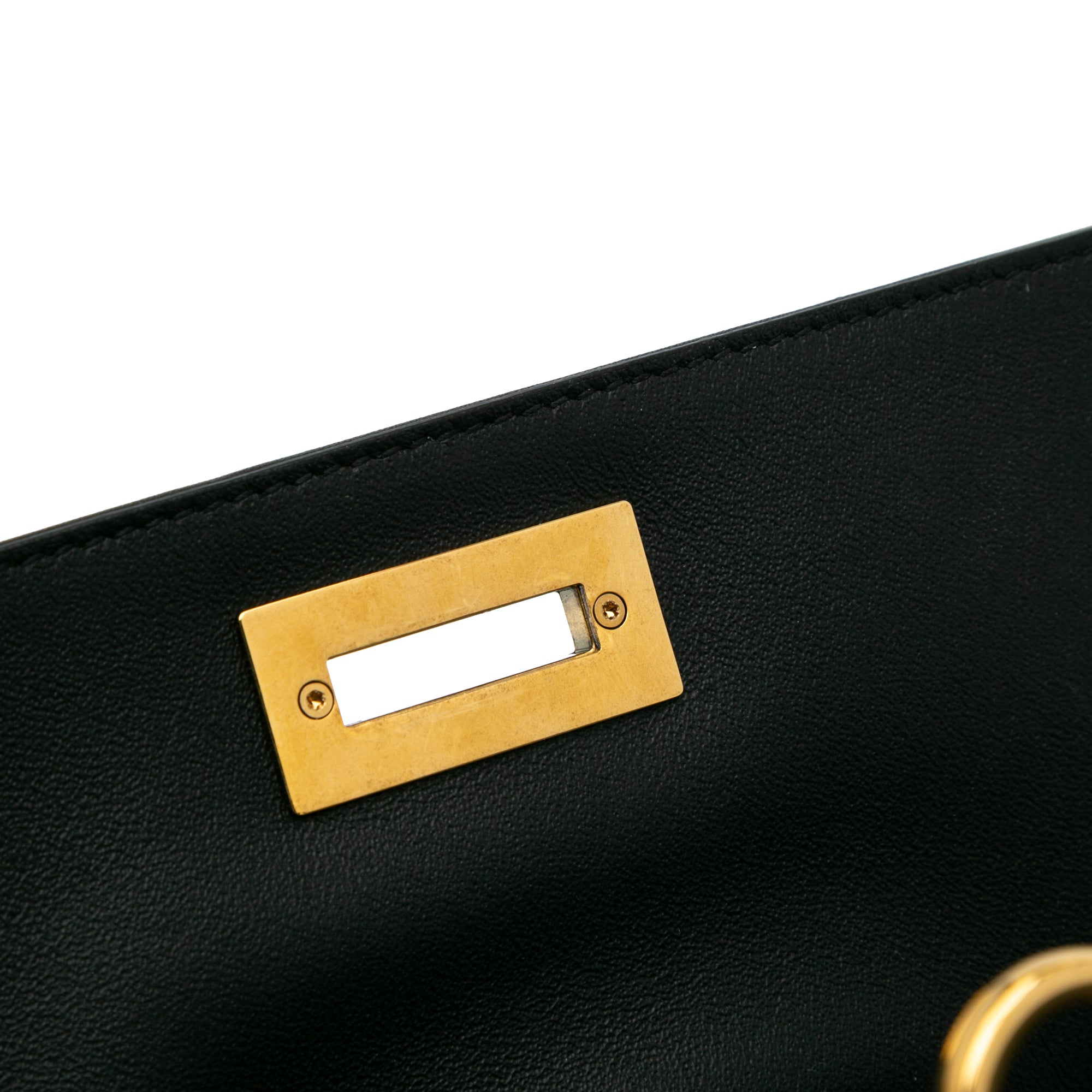 Leather Gancini Trifolio Satchel