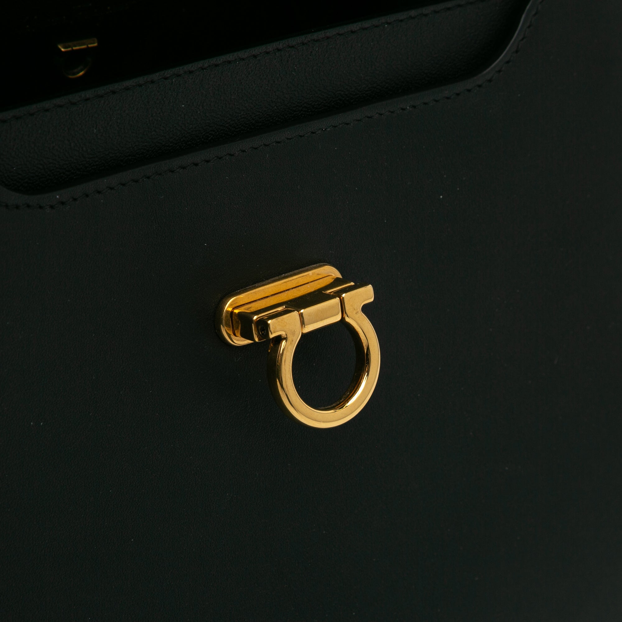 Leather Gancini Trifolio Satchel