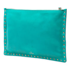 Leather Rockstud Clutch