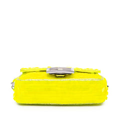 Mini Transparent Paillettes Elaphe Baguette Satchel