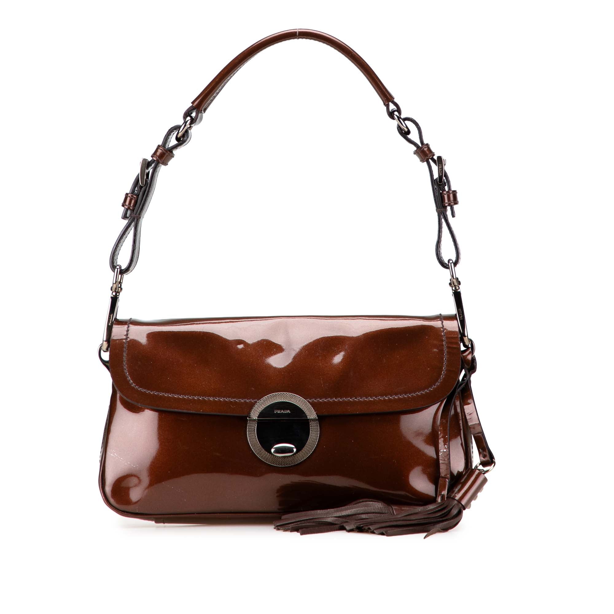 Patent Tassel Shoulder Bag