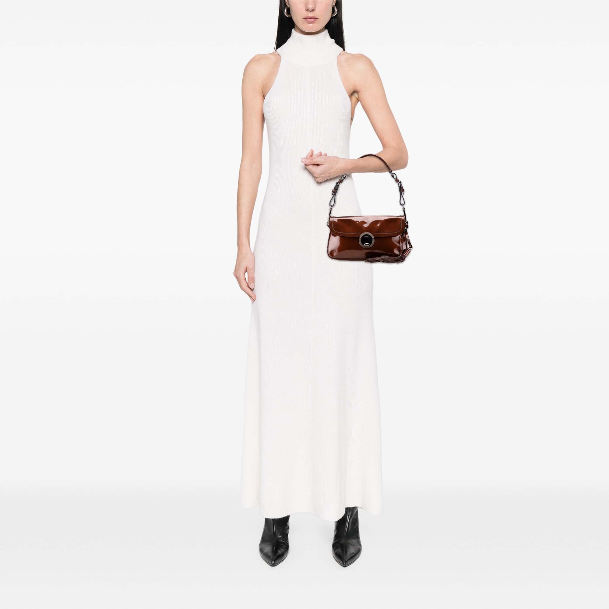 Patent Tassel Shoulder Bag