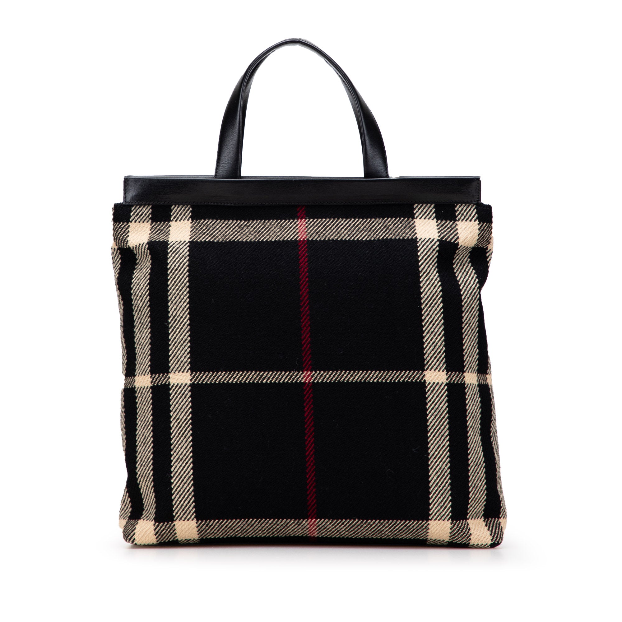 Exploded Check Wool Tote