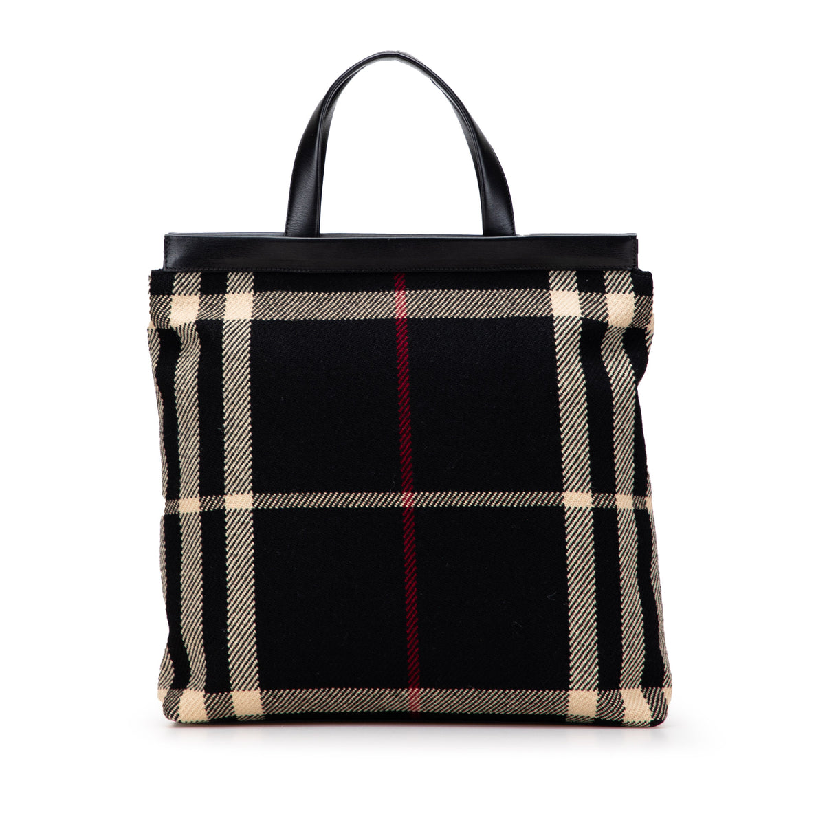 Exploded Check Wool Tote