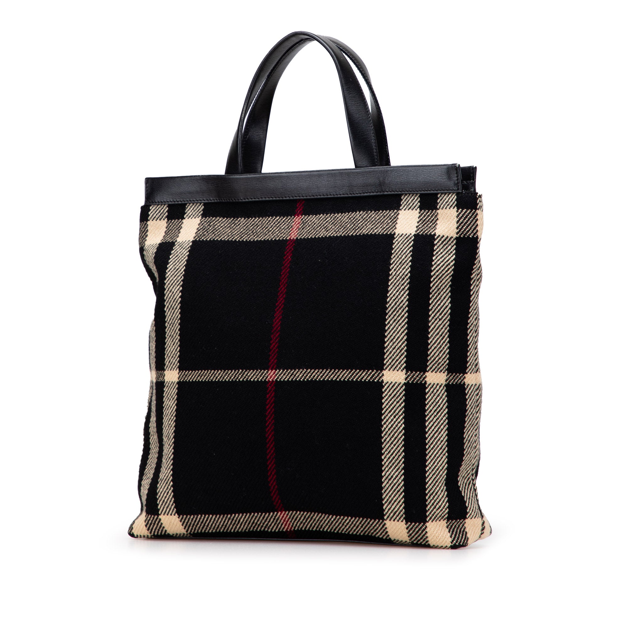 Exploded Check Wool Tote