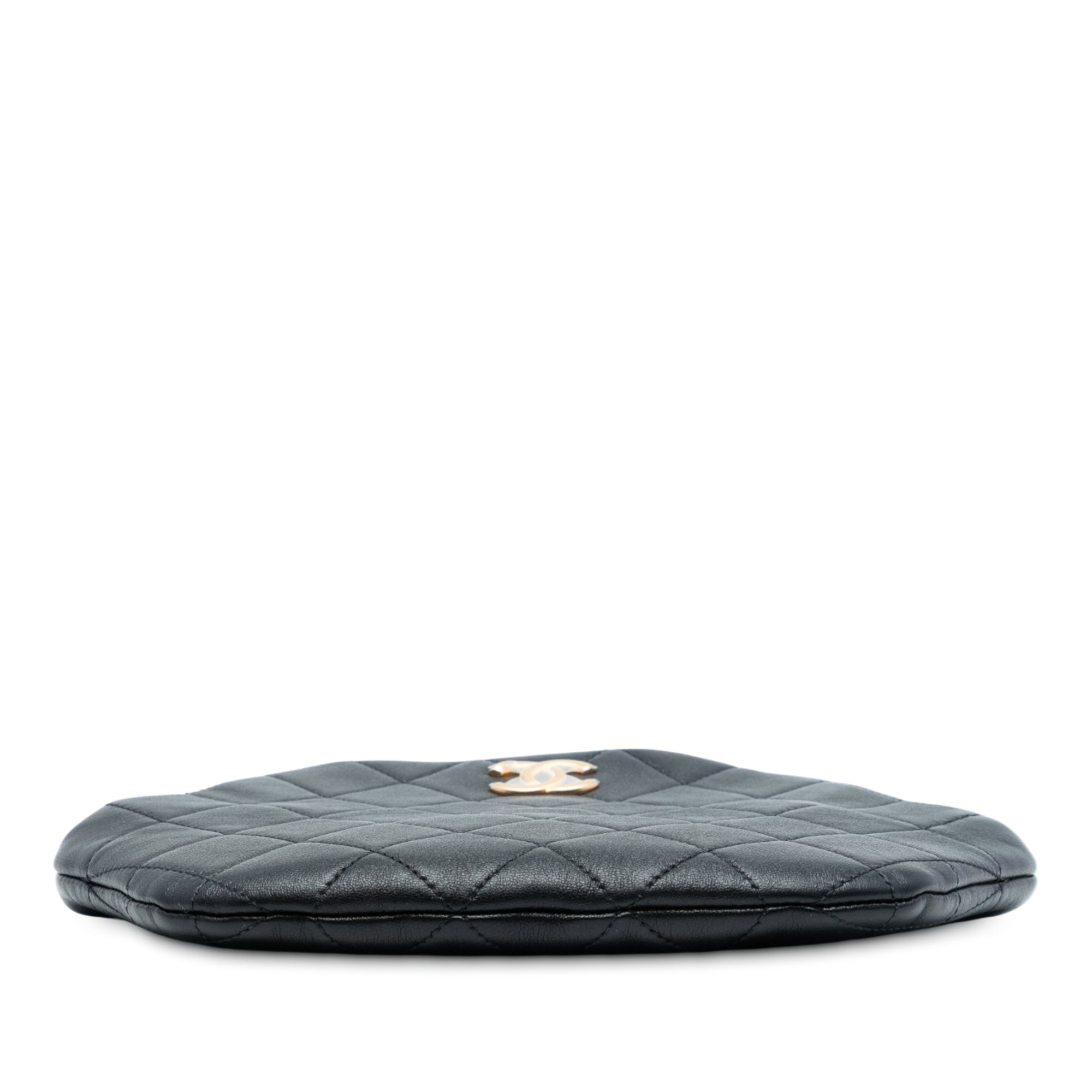 Quilted Lambskin Pearl Crown Handle Clutch