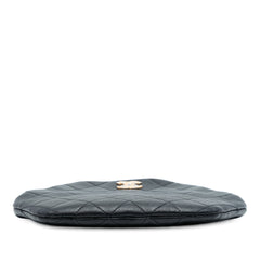 Quilted Lambskin Pearl Crown Handle Clutch