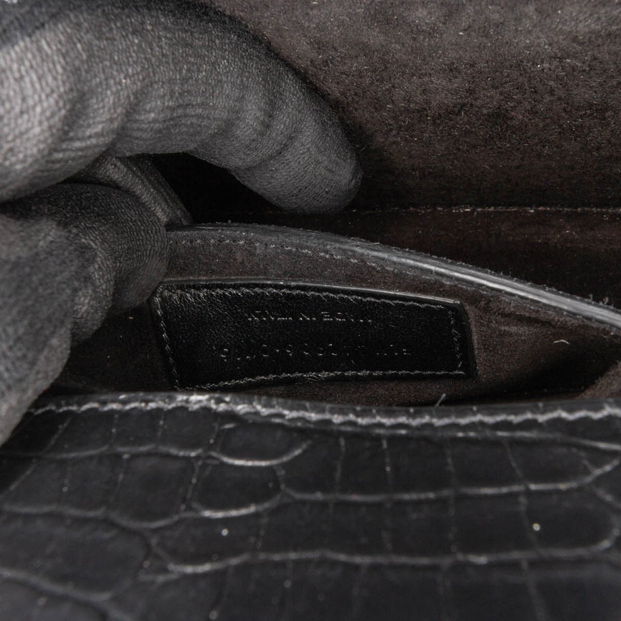 Medium Croc Embossed Leather Sunset Crossbody